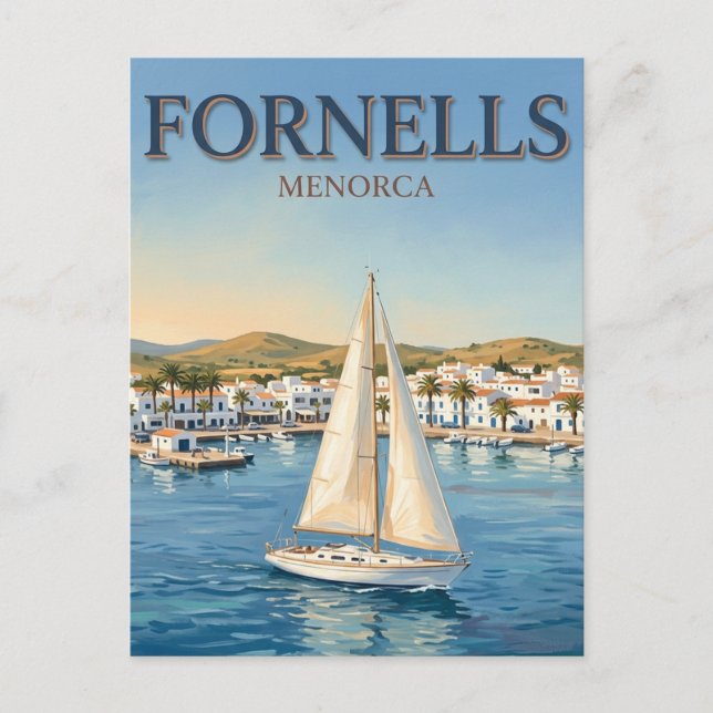 Cartão Postal Baía de Fornells Espanha (Frente)