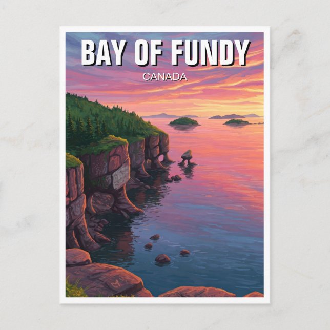 Cartão Postal Baía de Fundy Nova Escócia Canadá (Frente)