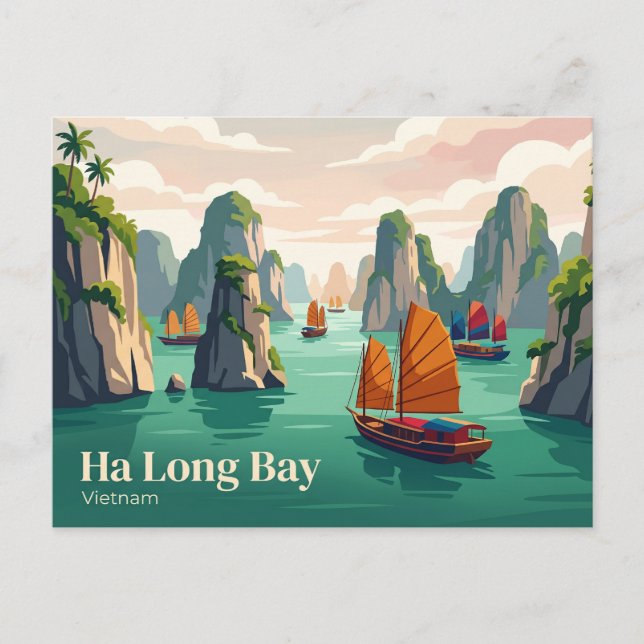 Cartão Postal Baía de Ha Long Vietnã (Frente)