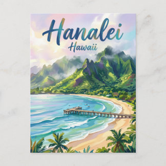 Cartão Postal Baía de Hanalei Havaí