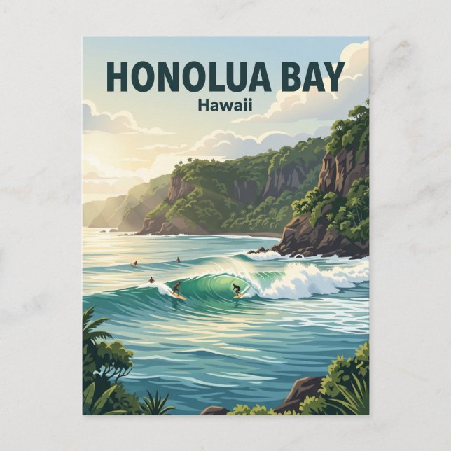 Cartão Postal Baía de Honolua Havaí (Frente)