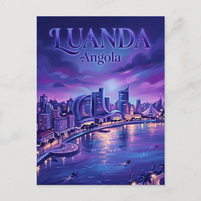 Cartão Postal Baía de Luanda Angola (Frente)