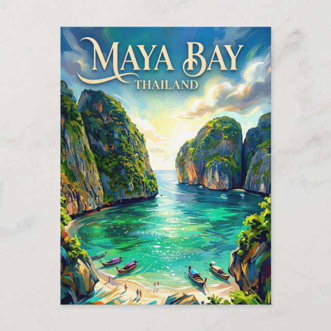 Cartão Postal Baía de Maya Tailândia (Frente)