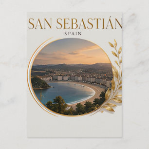 Cartão Postal 🌊 Baía de San Sebastián Viagem Espanha 🇪🇸