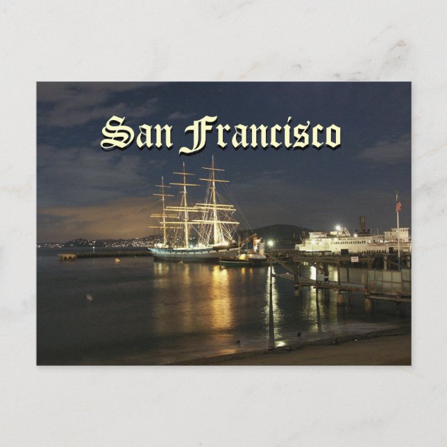 Cartão Postal Baía de São Francisco à Noite (Frente)