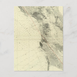 Cartão Postal Baía de São Francisco mostrando San Andreas Rift