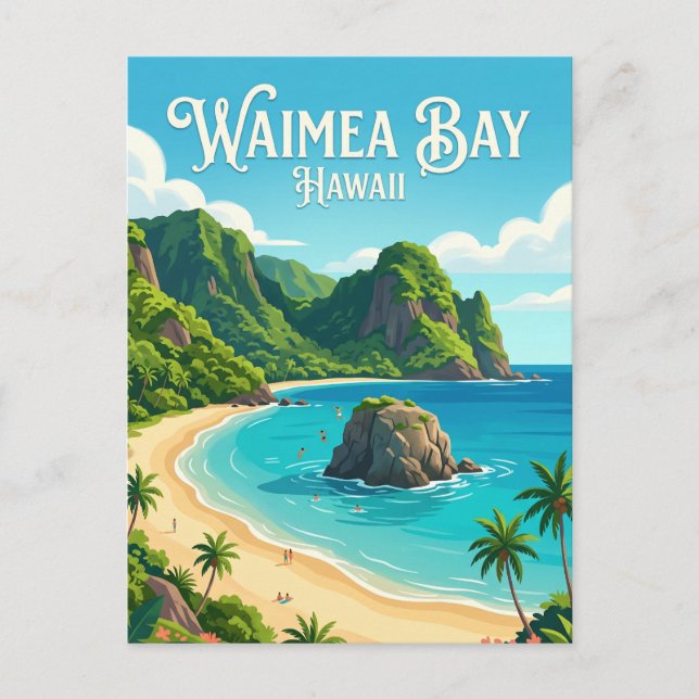 Cartão Postal Baía de Waimea EUA (Frente)