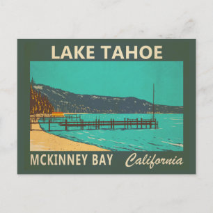 Cartão Postal Baía McKinney do Lago Tahoe Califórnia Antigo