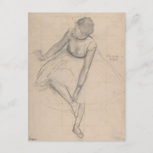 Cartão Postal Bailarina Ajustando Sua Sapatilha