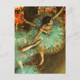 Cartão Postal Bailarina Dança Dançarina Verde Degas Pintura