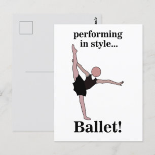 Cartão Postal Bailarina Dançarina de Ballet Performando com Esti