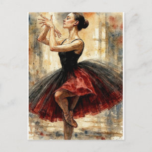 Cartão Postal Bailarina de Ballet em Tutu, 