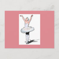 Bailarina de Ballet Rosa e Branco Menina Bailarina