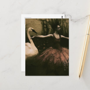 Cartão Postal Bailarina do Terror e Cisne