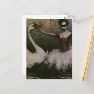 Cartão Postal Bailarina e Cisne