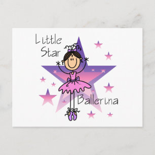 Cartão Postal Bailarina Little Star - Cabelo Castanho