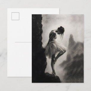 Cartão Postal Bailarina na Borda do Penhasco Arte Dramática Mono