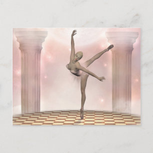 Cartão Postal bailarina rosa