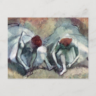 Cartão Postal Bailarinas Atando os Seus Sapatos por Edgar Degas