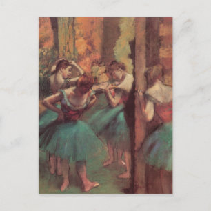 Cartão Postal Bailarinas, Rosa e Verde de Edgar Degas