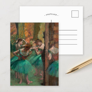 Cartão Postal Bailarinas, Rosa e Verde   Edgar Degas