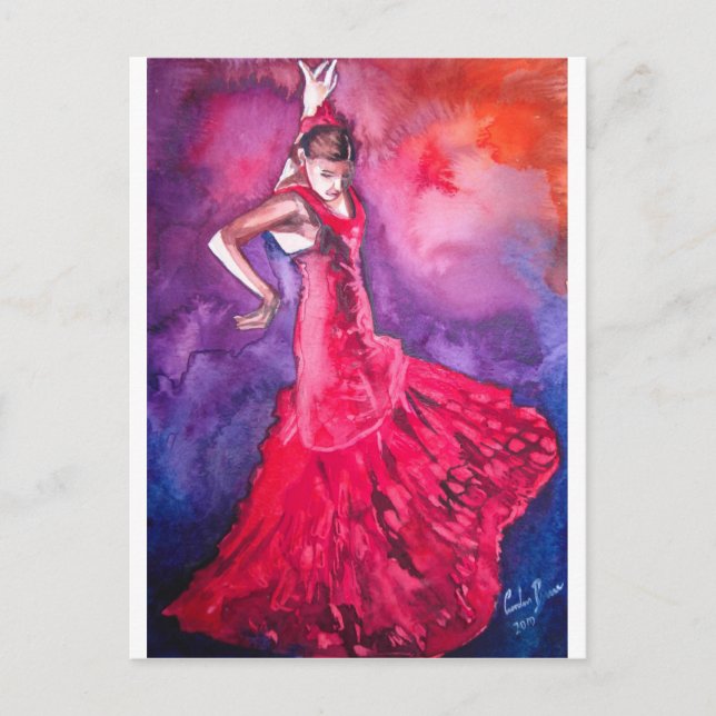Cartão Postal Bailarino de flamenco (Frente)