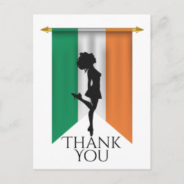 Cartão Postal Bailarino Irlandês e Bandeira da Irlanda Dança Obr