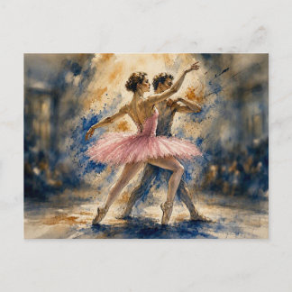 Cartão Postal Bailarinos em Movimento,