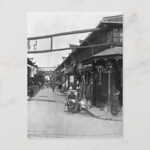 Cartão Postal Bairro chinês em Xangai, final do século XIX