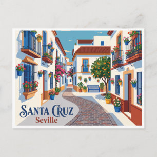 Cartão Postal Bairro de Santa Cruz Sevilha Espanha