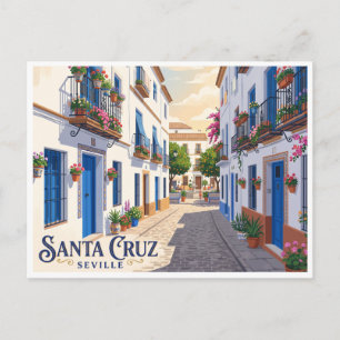 Cartão Postal Bairro de Santa Cruz Sevilha Espanha