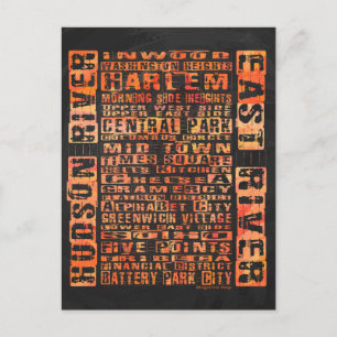 Cartão Postal Bairros de Nova Iorque Laranja