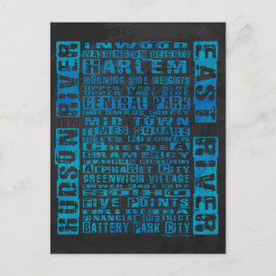 Cartão Postal Bairros de Nova York Azul