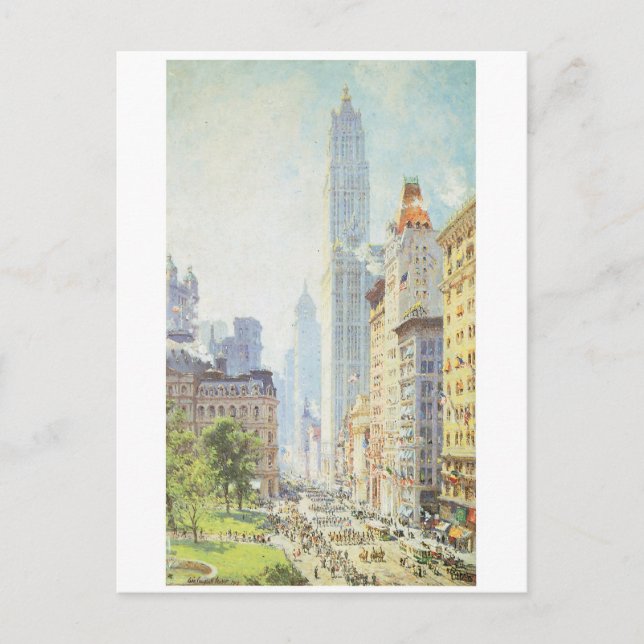 Cartão Postal Baixa Broadway em Wartime por volta de 1917 (Frente)