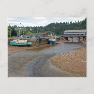 Cartão Postal Baixa maré na Baía de Fundy na Rua. Martins, Nova