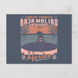 CARTÃO POSTAL BAJA MALIBU MÉXICO - SURFE DE ONDAS GRANDES
