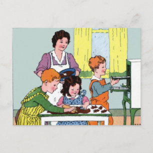 Cartão Postal Baking de dia de as mães com a mãe