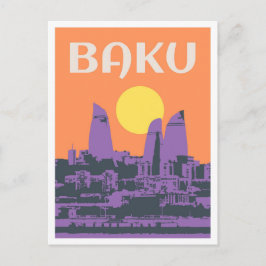 Cartão Postal Baku Azerbaijan Art vintage Travel