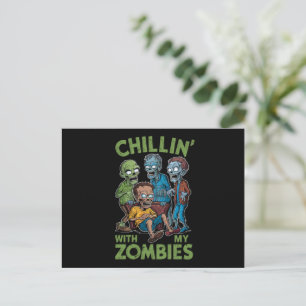 Cartão Postal Balançando Com Meus Zumbis Halloween Meninos Crian