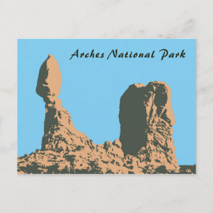 Cartão Postal Balanced Rock in Arches National Park - Utah, EUA