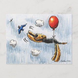 Cartão Postal Balão Aéreo Airedale Terrier