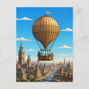 Cartão Postal Balão Científico Montgolfier Sobre Londres