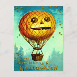 Cartão Postal Balão de Ar Jack O' Lantern