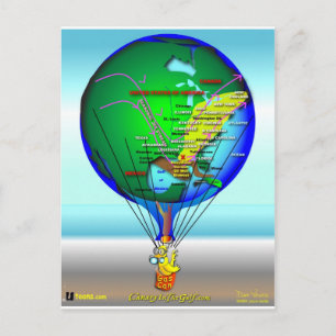 Cartão Postal Balão de ar quente canário