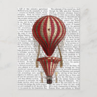 Balão de ar quente com camadas Impressão vermelho