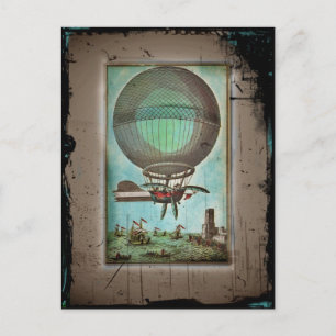 Cartão Postal Balão de ar quente sobre o porto