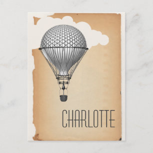 Cartão Postal Balão de Ar Quente Steampunk