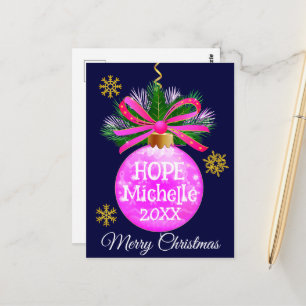 Cartão Postal Balão de Fita Rosa Único