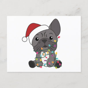 Cartão Postal Balão de Natal Francês - Animais de inverno para n