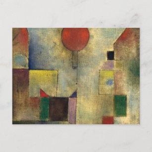 Cartão Postal Balão do vermelho de Paul Klee